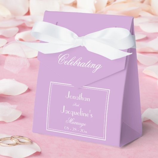 Eenvoudige chique scriptnaam elegante mauve Bruilo Bedankdoosjes (Huwelijk)