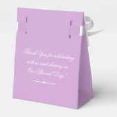 Eenvoudige chique scriptnaam elegante mauve Bruilo Bedankdoosjes (Achterkant)