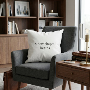 Eenvoudige chique typografie modern zwart en wit kussen