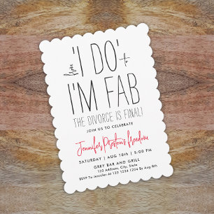 Eenvoudige chique zwart-wit echtscheidingsfeest ty kaart