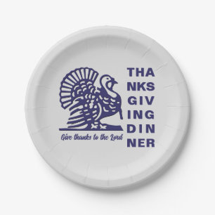 Eenvoudige Christelijke THANKSGIVING DINNER Papieren Bordje