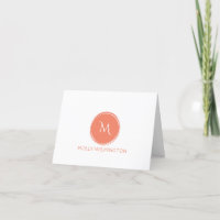 Eenvoudige circulaire monogram koraal gevouwen not