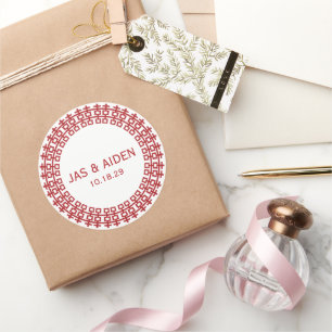 Eenvoudige Cirkel dubbelgeluk Chinese bruiloft Ronde Sticker