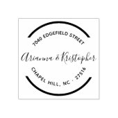 Eenvoudige Cirkel Schoon en Duidelijk Mr & Mrs Rubberstempel (Afrduk)