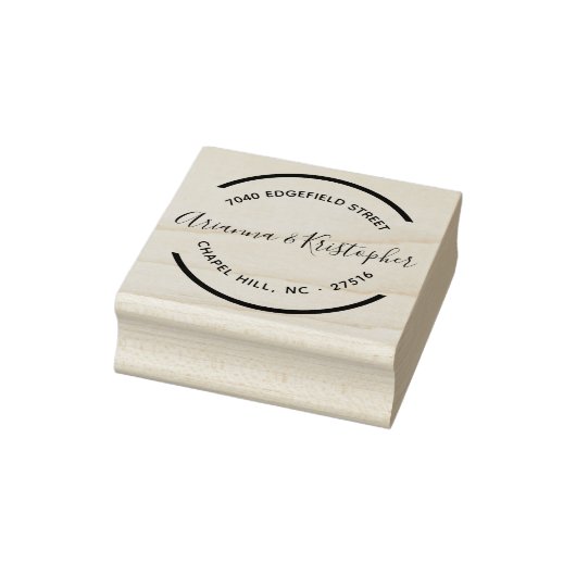 Eenvoudige Cirkel Schoon en Duidelijk Mr & Mrs Rubberstempel (Stempel)