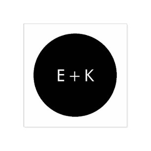 Eenvoudige cirkelvormig monogram houten stempel