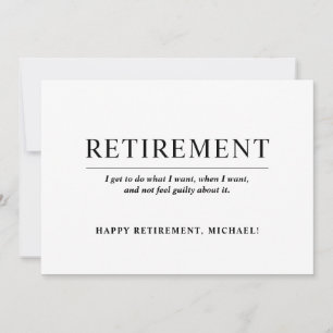 Eenvoudige Citaat Zwarte en Witte Pensioenpartij Kaart