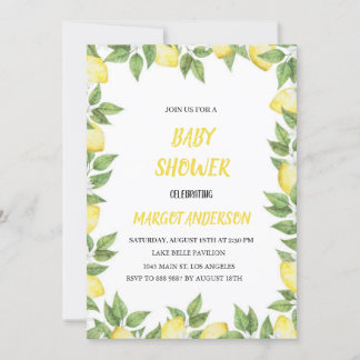 EENVOUDIGE CITROEN BABYSHOWER UITNODIGING