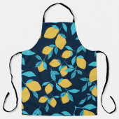 Eenvoudige citrus: citroenen op blauw. schort (Voorkant)