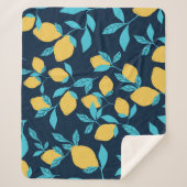 Eenvoudige citrus: citroenen op blauw. sherpa deken (Voorkant)