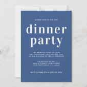 Eenvoudige Classic Blue Dinner Party voor grafisch Kaart (Voorkant)