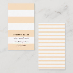 Eenvoudige Classic Stripes Minimalistische Crème Visitekaartje