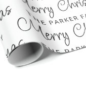 Eenvoudige Classy Family Name Merry Kerstry Cadeaupapier (Rol Hoek)