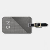 Eenvoudige Classy licht medium donkergrijs lederen Bagagelabel (Voorkant horizontaal)