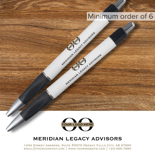 Eenvoudige Clean White Minimalist Custom Logo Pen