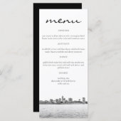 Eenvoudige Cleveland Silhouet Menukaarten Menu (Voorkant / Achterkant)