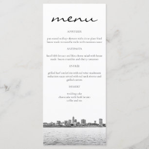 Eenvoudige Cleveland Silhouette Menukaarten Menu