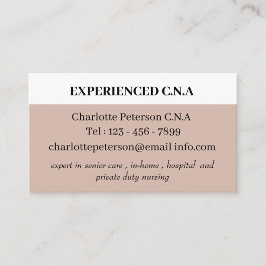 Eenvoudige CNA Visitekaartje (Voorkant)