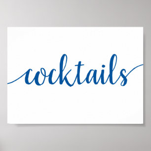 Eenvoudige cocktails French Blue elk event bar t Poster