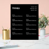 Eenvoudige Coffee Shop Drink Menu Tekenen Acryl Bord (Huwelijk)