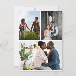 Eenvoudige collage van 3 foto's feestdagenkaart