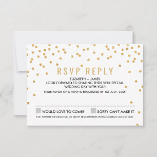 EENVOUDIGE CONFETTI RSVP schattige glamour goudgli