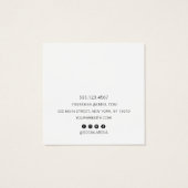 Eenvoudige 'Cool Modern White Stud Earning Display Vierkante Visitekaartjes (Achterkant)