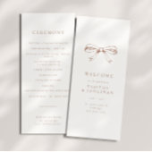 Eenvoudige Coquette Bow Mocha Trouwprogramma Programma