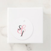 Eenvoudige Coral Roze Wedding Favoriet Label (In situ)