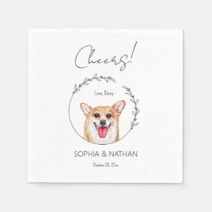 Eenvoudige Corgi Hond Bruiloft Cocktail servetten
