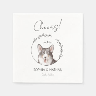 Eenvoudige Corgi Hond Bruiloft Cocktail servetten