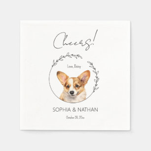 Eenvoudige Corgi Hond Bruiloft Cocktail servetten