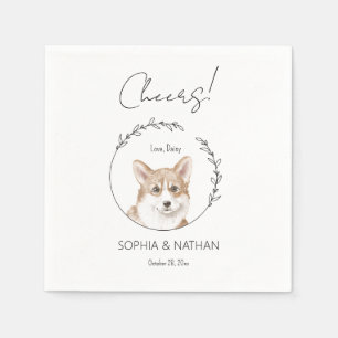 Eenvoudige Corgi Hond Bruiloft Cocktail servetten