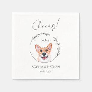 Eenvoudige Corgi Hond Bruiloft Cocktail servetten