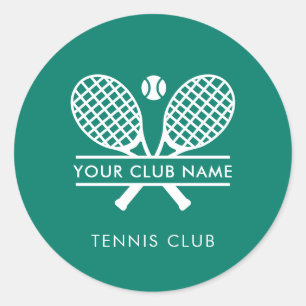 Eenvoudige Country Club naam Tennis Team elke kleu Ronde Sticker