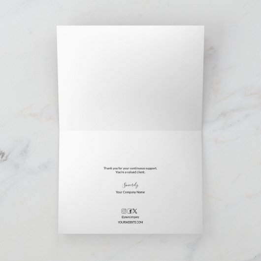 Eenvoudige Cream Beige Business logo Custom Bedankkaart (Binnen)