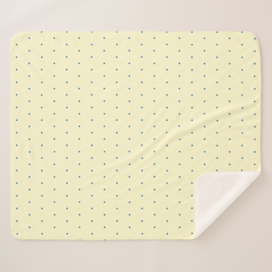 Eenvoudige Crème en Lichtblauw Polka Dot Patroon Sherpa Deken (Voorkant (horizontaal))