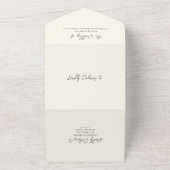 Eenvoudige crème moderne bruiloft all in one uitnodiging (Buitenkant)