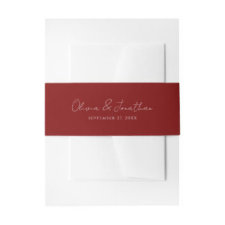 Eenvoudige Crimson Red handgeschreven script bruil Uitnodigingen Wikkel