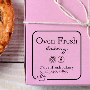 Eenvoudige Cupcake Bedrijfsnaam Bakkerij Zelfinktende Stempel
