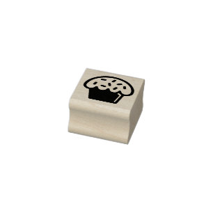 Eenvoudige Cupcake Illustratie Mini Rubberstempel