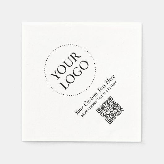 Eenvoudige Custom Business Logo QR Code Promotie Servet (Voorkant)