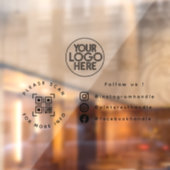 Eenvoudige Custom Business Logo QR Code Socials Cl Raamsticker (Vel 2)