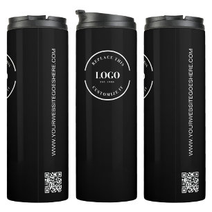 Eenvoudige Custom Company Logo QR code website Thermosbeker