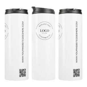 Eenvoudige Custom Company Logo QR code website Thermosbeker
