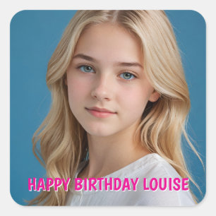 Eenvoudige Custom creëer uw eigen foto Vierkante Sticker