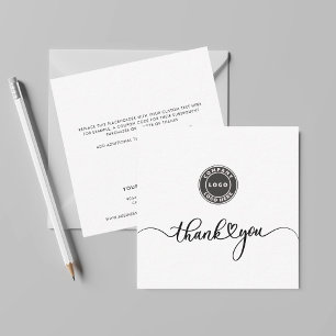 Eenvoudige Custom Logo en Business Bedankt Notitiekaartje
