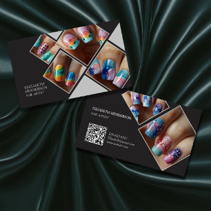 Eenvoudige Custom Nail Artist Beauty Chic Glam Visitekaartje