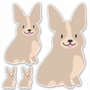 Eenvoudige Cute Corgis, verschillende formaten, St Sticker