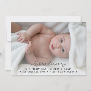 Eenvoudige Cute Custom Foto Hallo Baby Newborn Bir Aankondiging